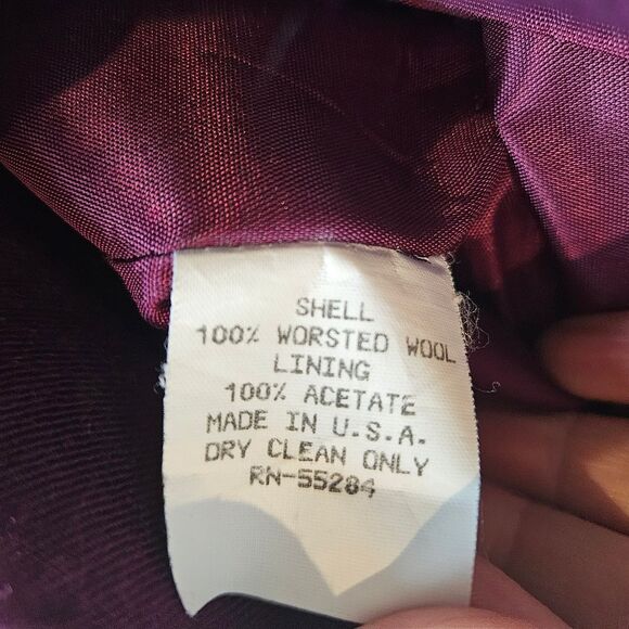 David Brooks 100% wool vintage skirt blazer suit purple black silver, size 10‎ - Picture 9 of 12